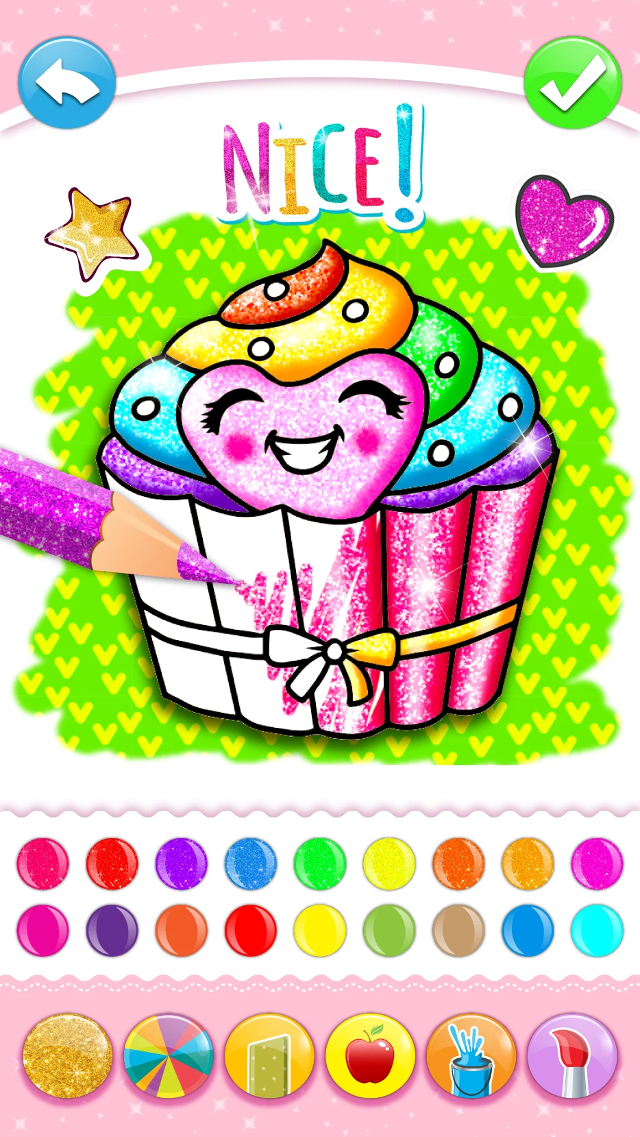 Cupcakes Coloring Book Glitter screenshot