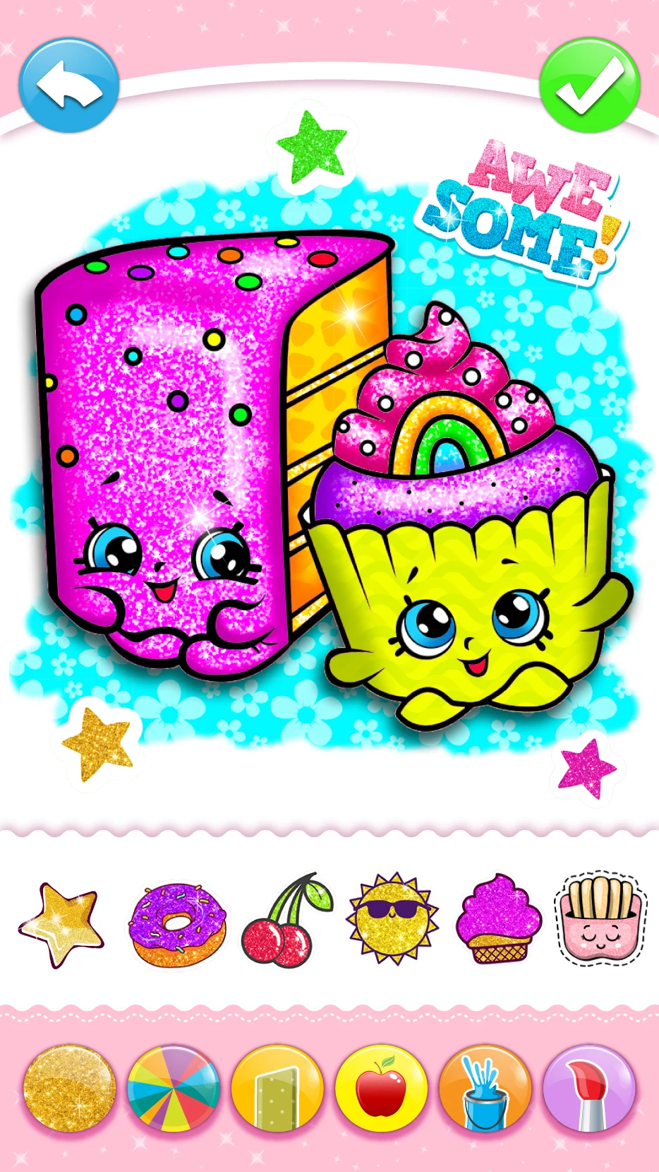 Cupcakes Coloring Book Glitter screenshot