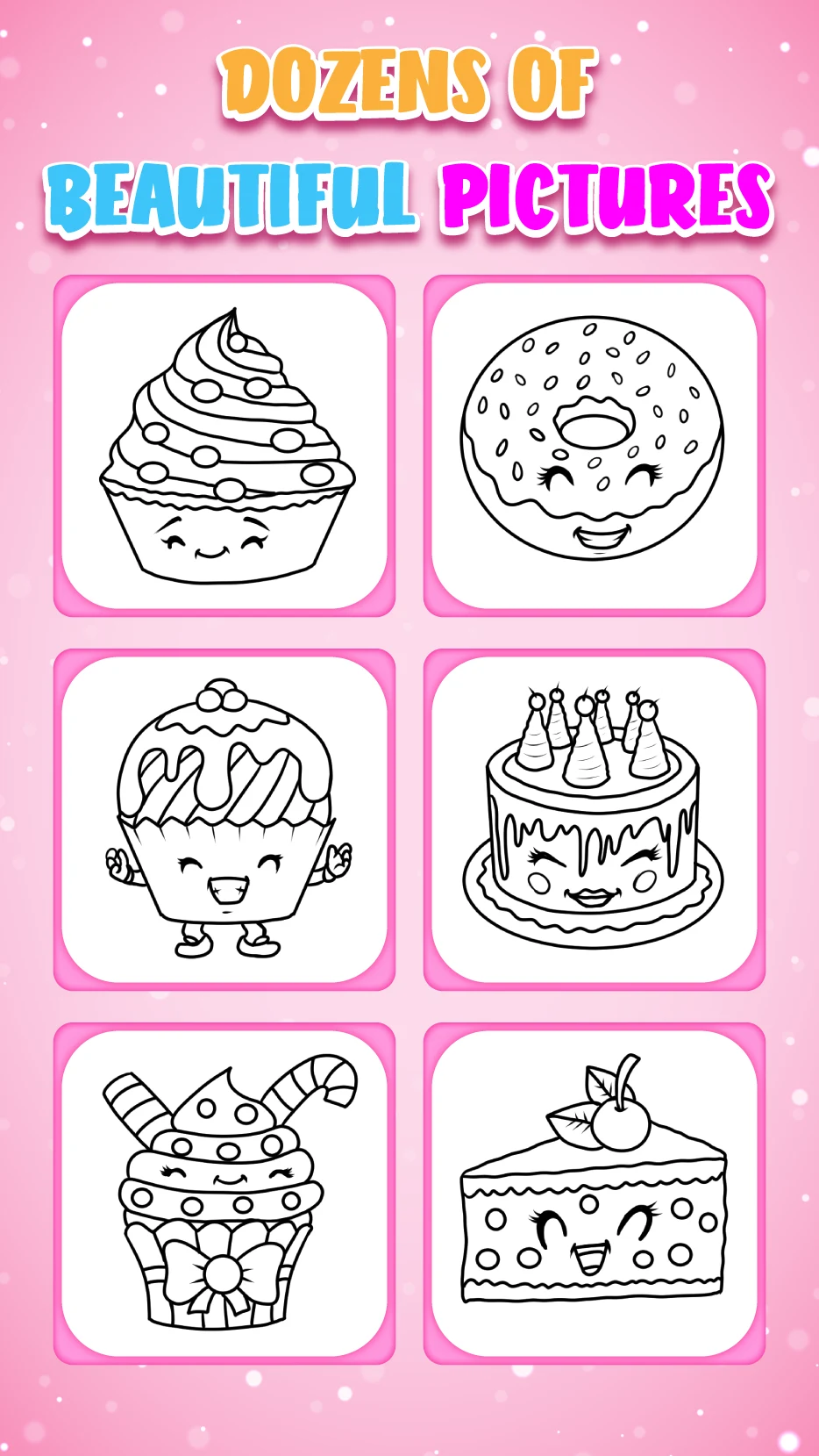 Cupcakes Coloring Book Glitter screenshot