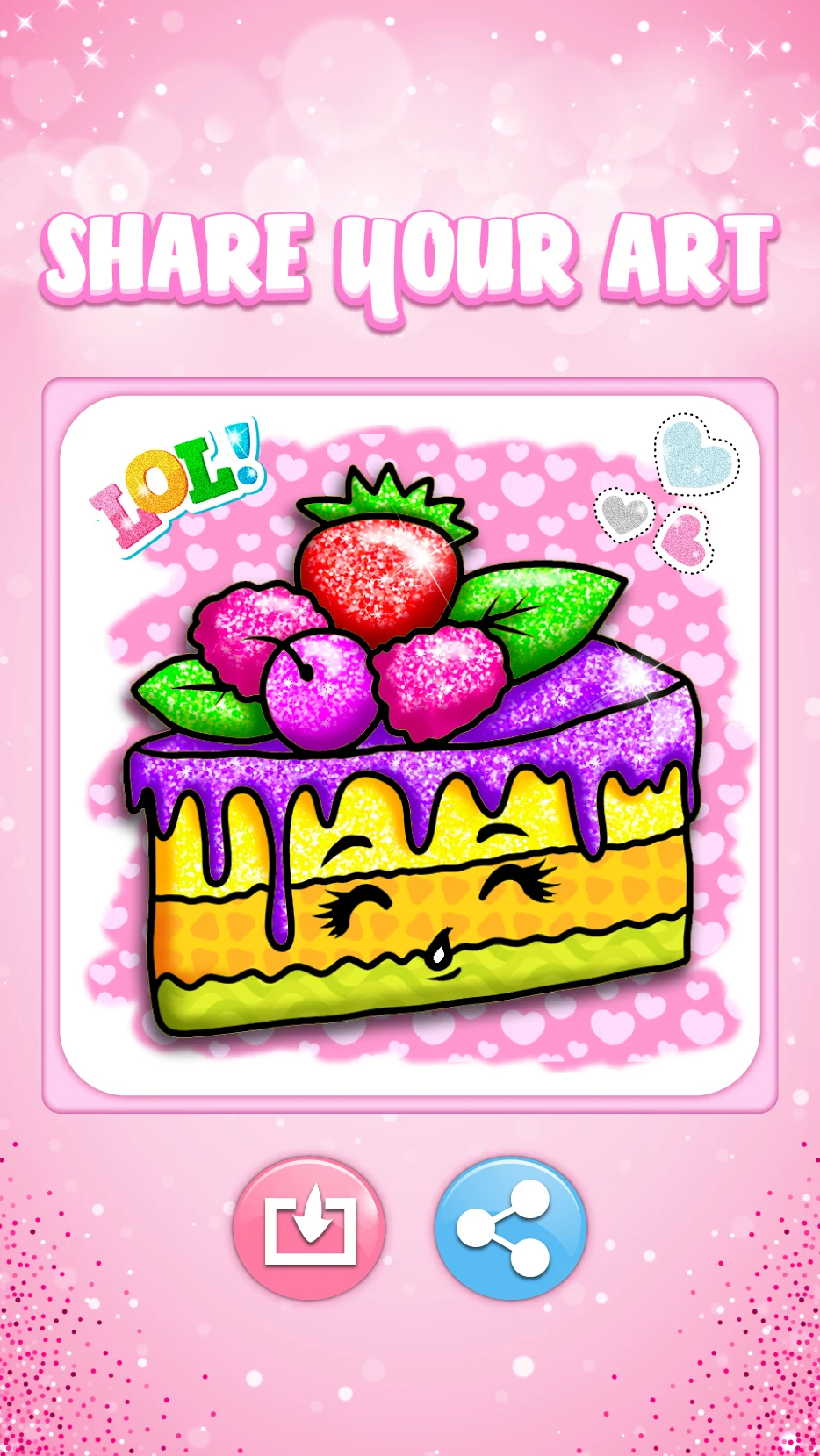 Cupcakes Coloring Book Glitter screenshot